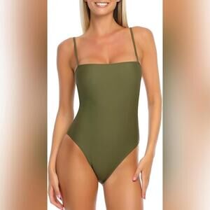 NWT Colloyes One Piece Adjustable Strap Bandeau Swimsuit, Large (12-14)